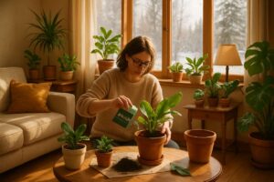 Ich schiebe nichts auf morgen: Ich topfe um und dünge meine Pflanzen im Winter, ohne auf den Frühling zu warten
